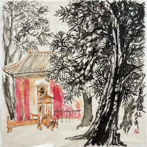 2023级学生周甲仪作品《柏护黄陵》 2023级学生周甲仪作品《柏护黄陵》